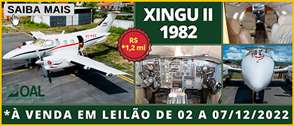 Embraer Xingu II em leilão 1982 420×180 – OAL – pg do anúncio 1