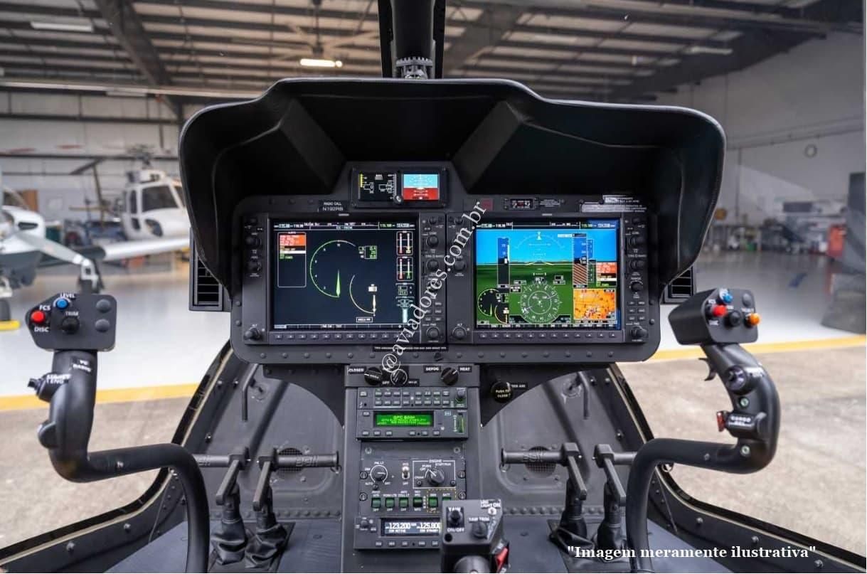 Painel de instrumentos do helicóptero Bell 505